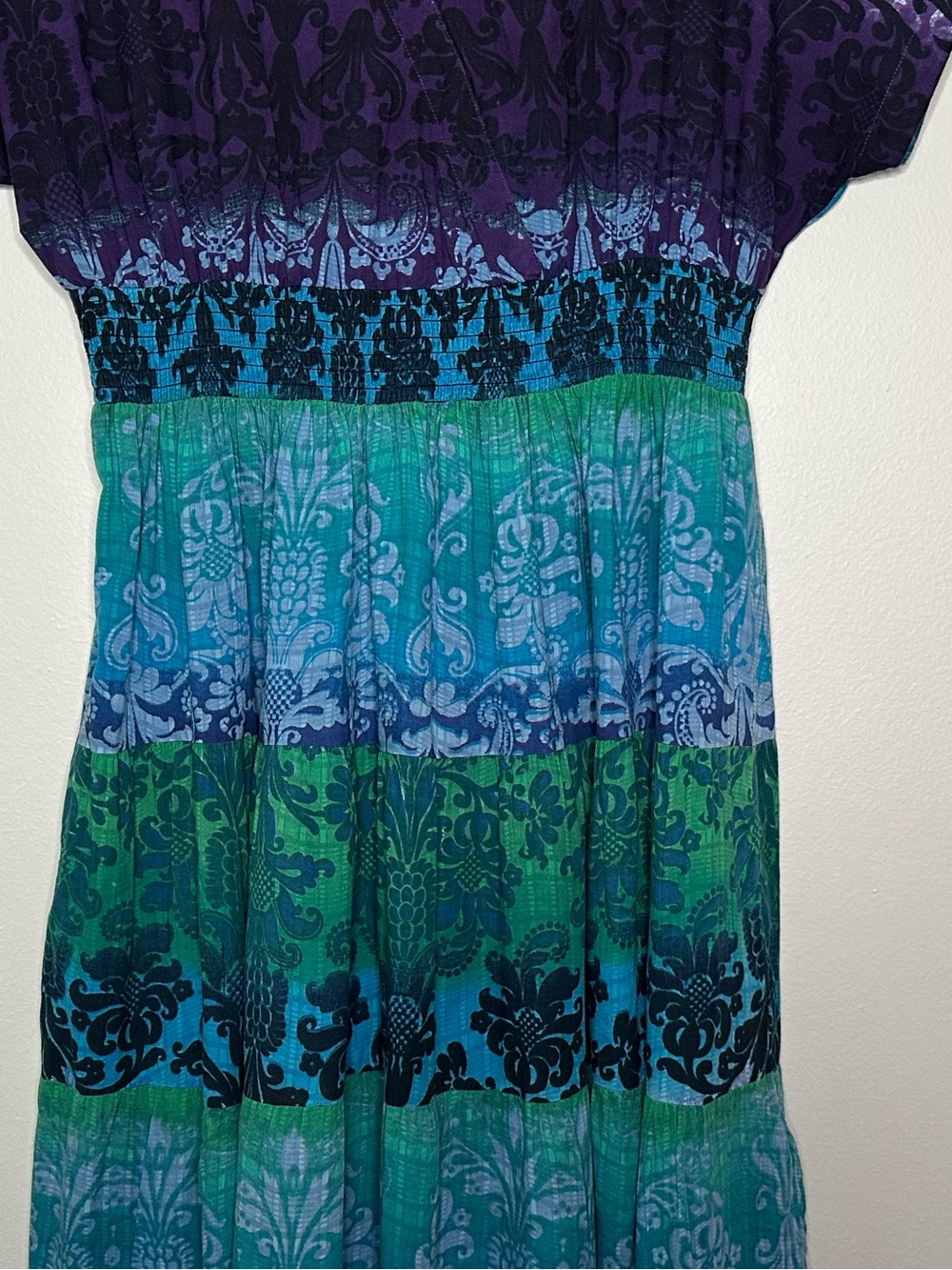 Drapers&Damons M boho style w/ cap sleeves, elastic waist & tiered skirt - Picture 3 of 6